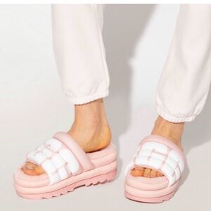 UGG Pink and White Women's Slippers